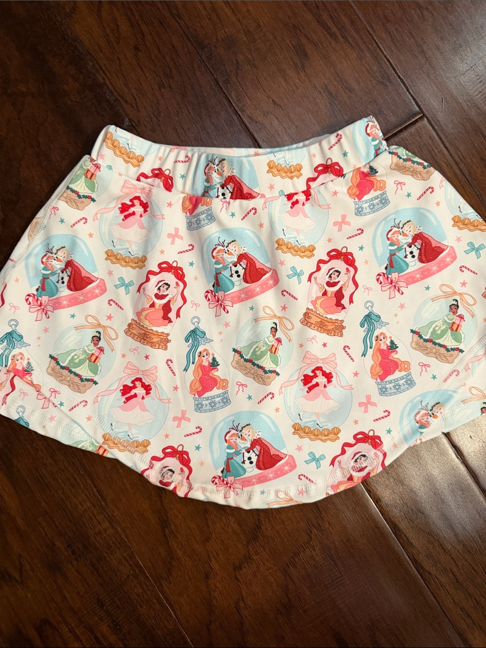 Girls' White Disney Princess Print Skort - Playful Swim Cover